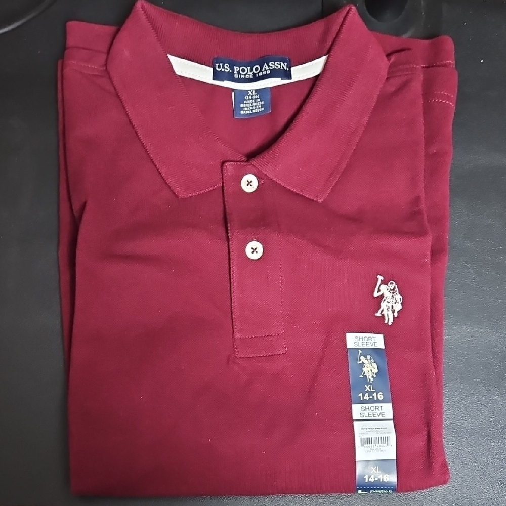Boys U.S. Polo Assn. Men's Maroon Polo Shirt